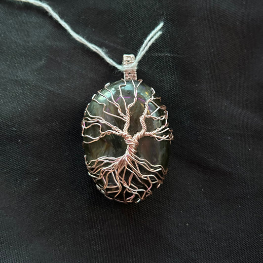 Wire Wrapped Tree of Life Labradorite Pendant
