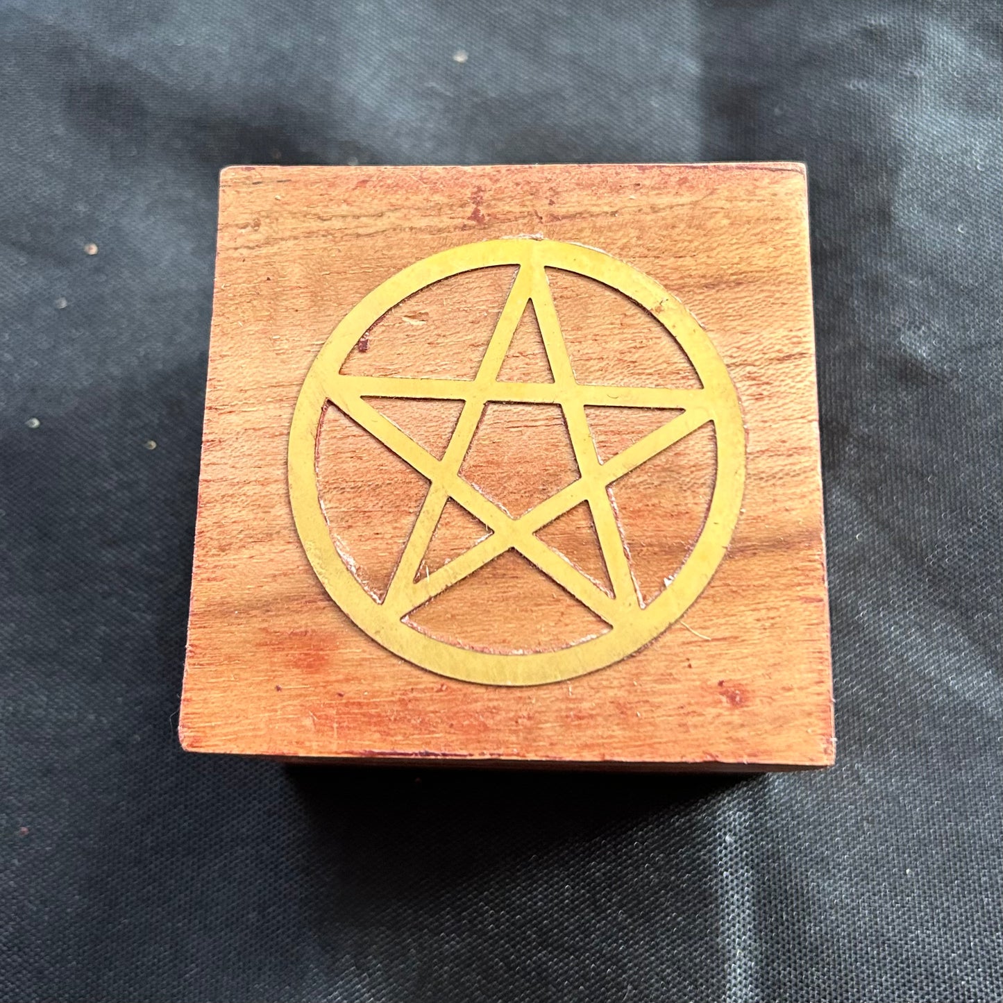 Small Velvet Lined Acacia Box