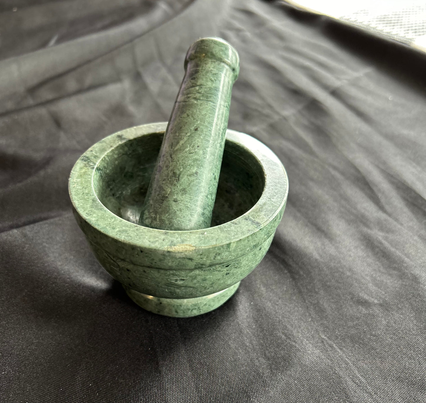 Green Mortar and Pestle