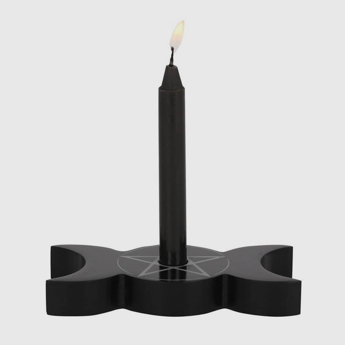 Triple Moon Pentacle Candle Holder