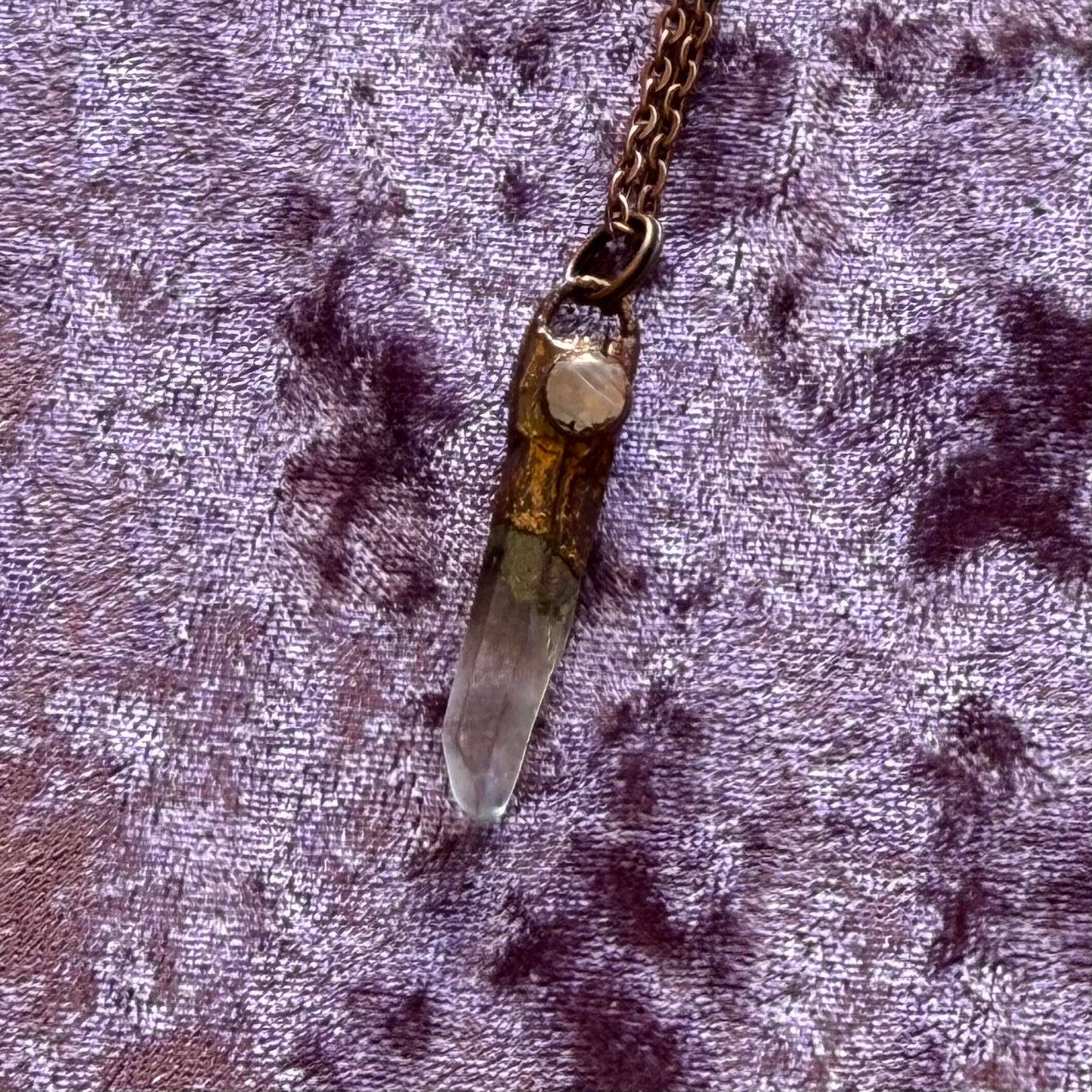 Copper and Crystal Point Necklace