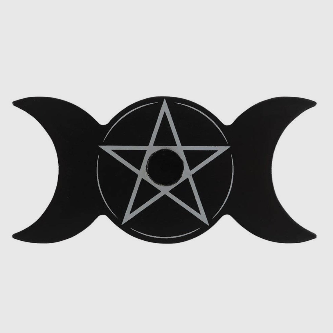 Triple Moon Pentacle Candle Holder