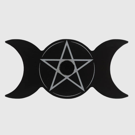Triple Moon Pentacle Candle Holder