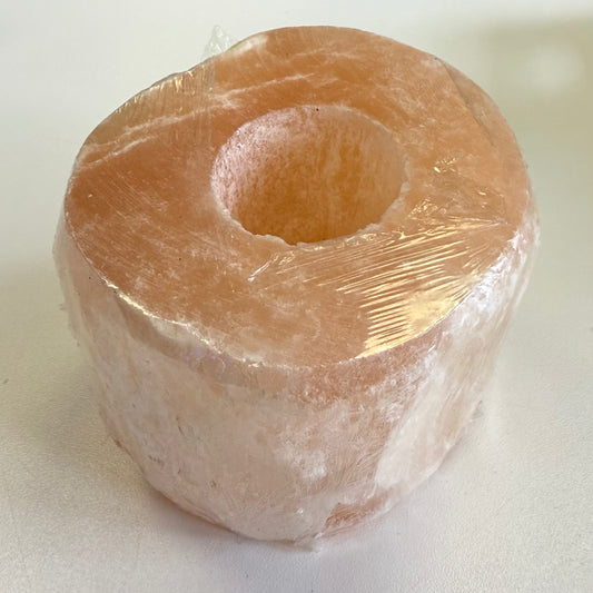 Peach Selenite Candleholder