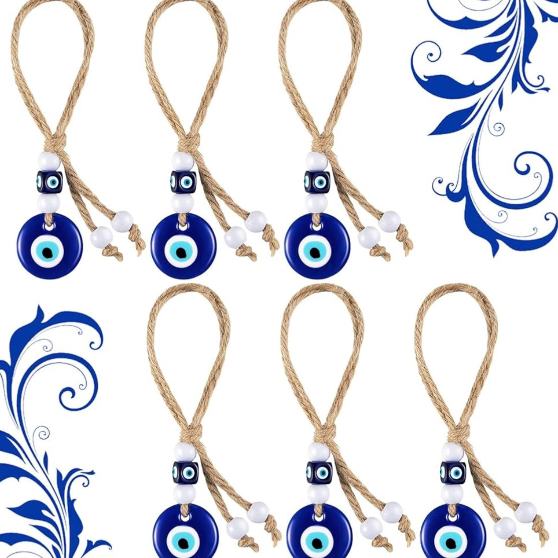 Hemp Evil Eye Tassle