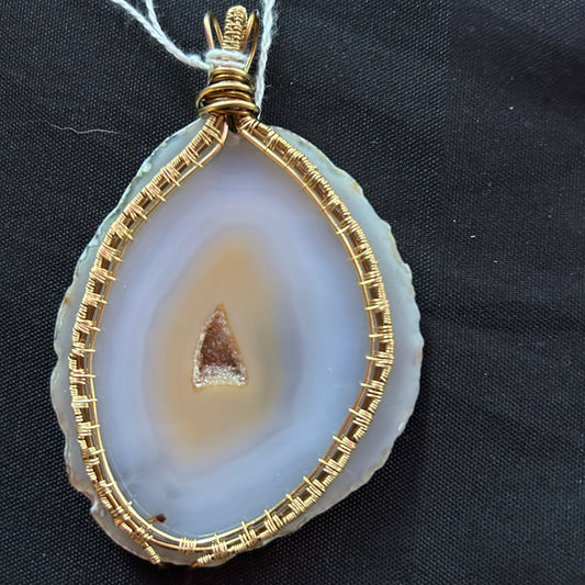 Wire Wrapped Agate Pendant