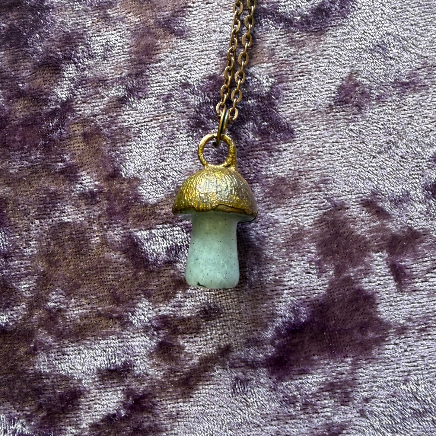 Copper Crystal Mushroom Necklace