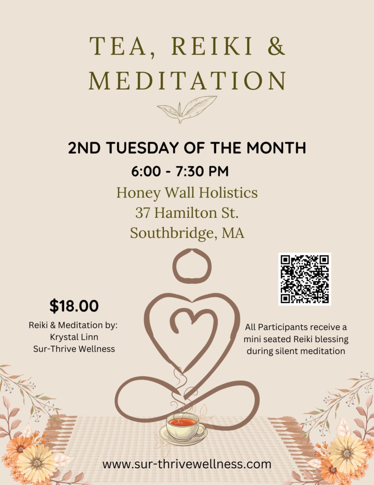 Tea, Reiki, & Meditation 4/8/25