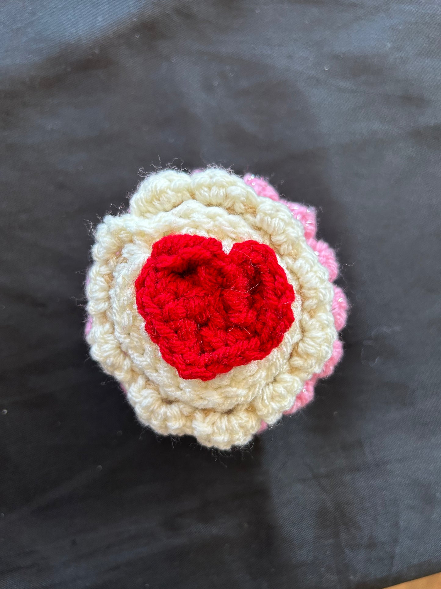Crocheted Valentine Cupcakes