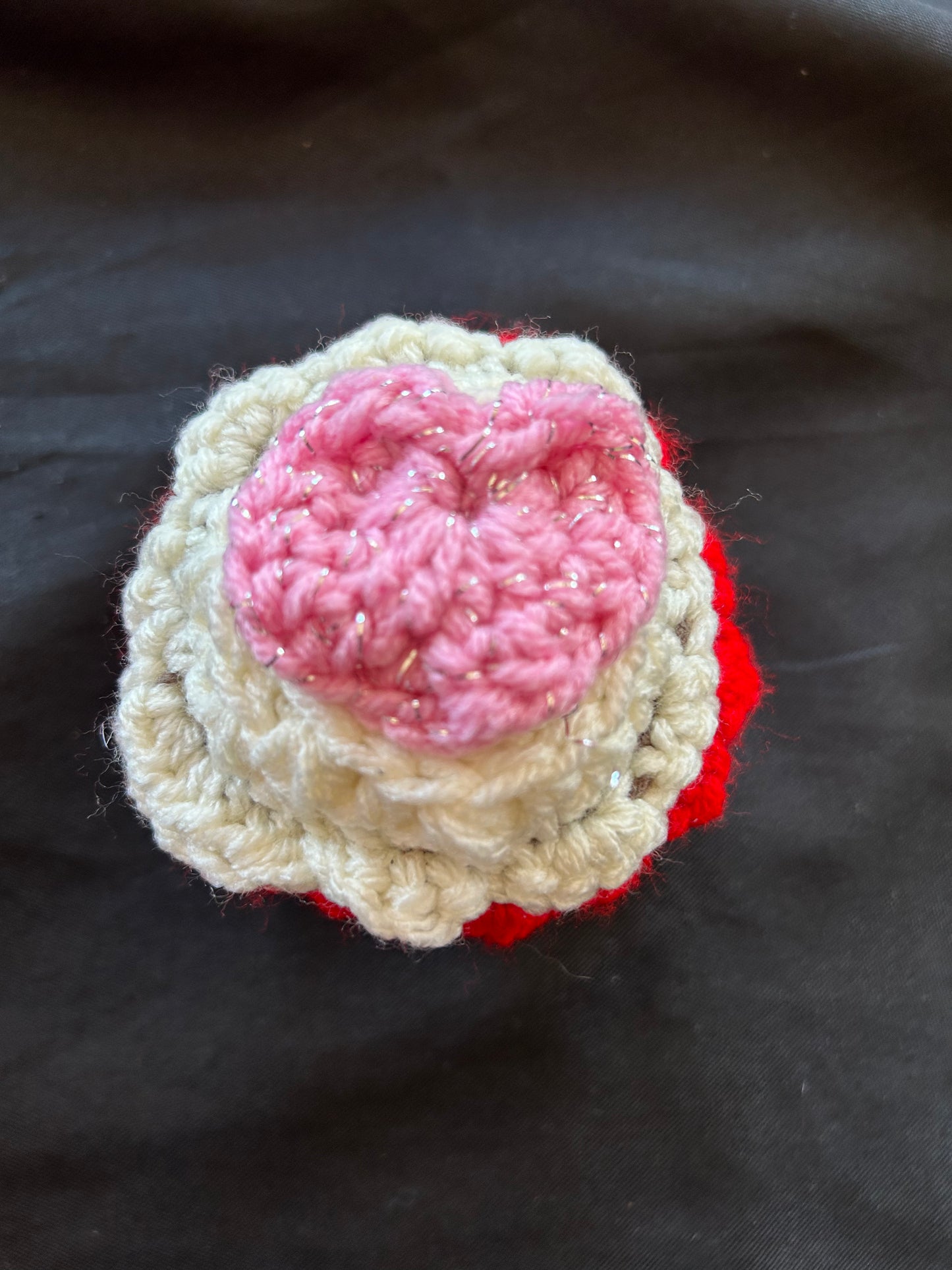 Crocheted Valentine Cupcakes