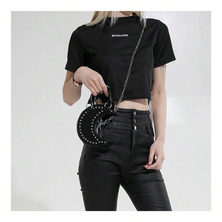 Crescent Studded Purse