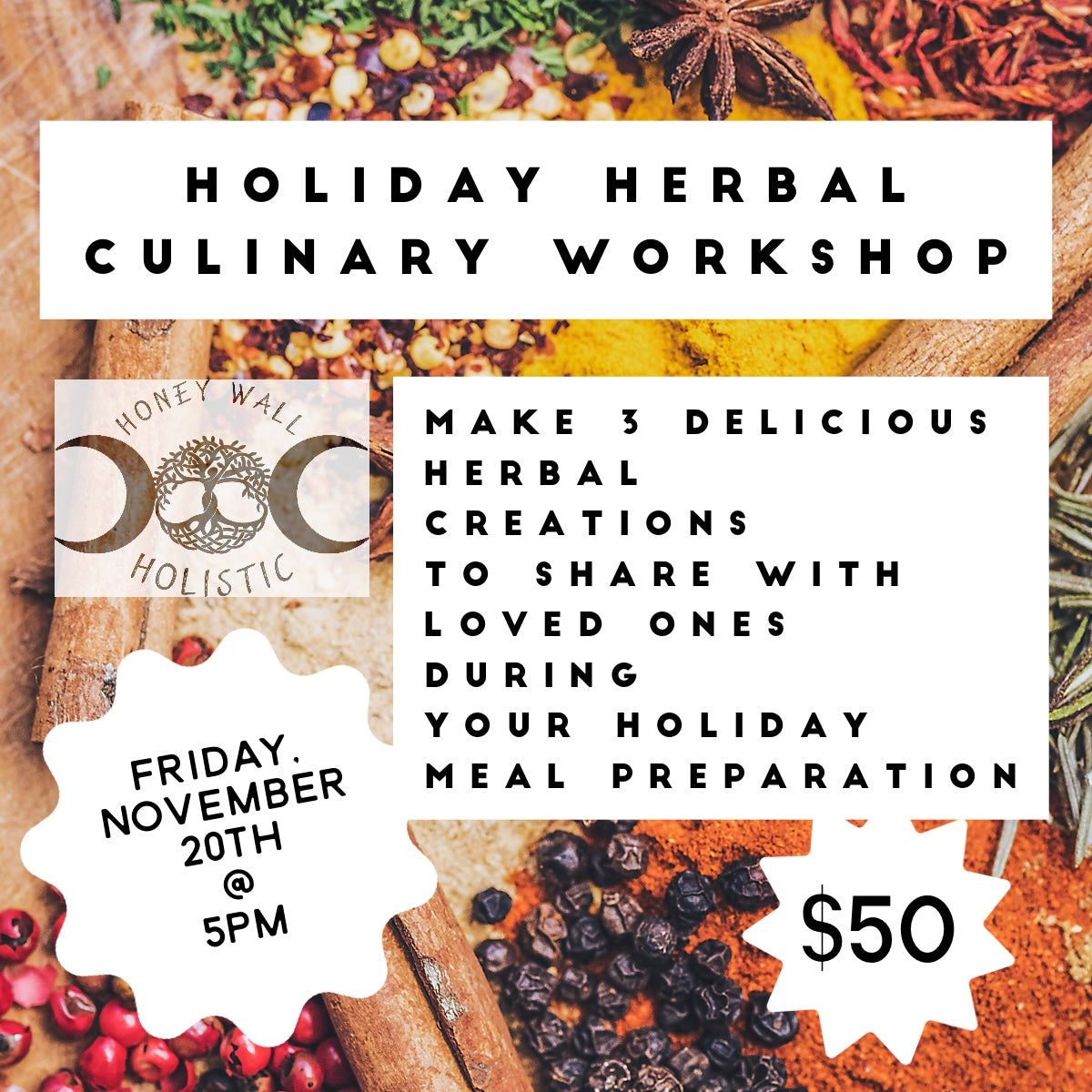 Holiday Herbal Culinary Workshop