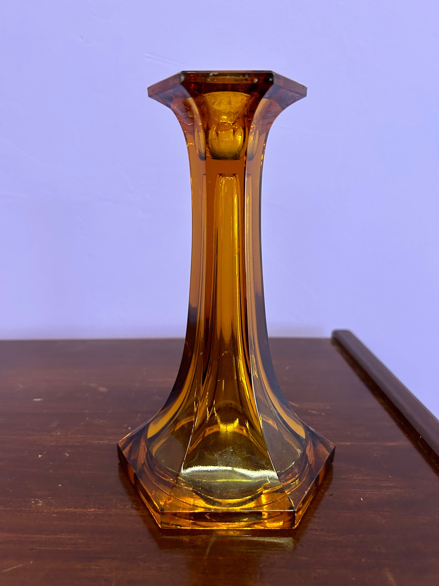 Amber Glass Taper Holder