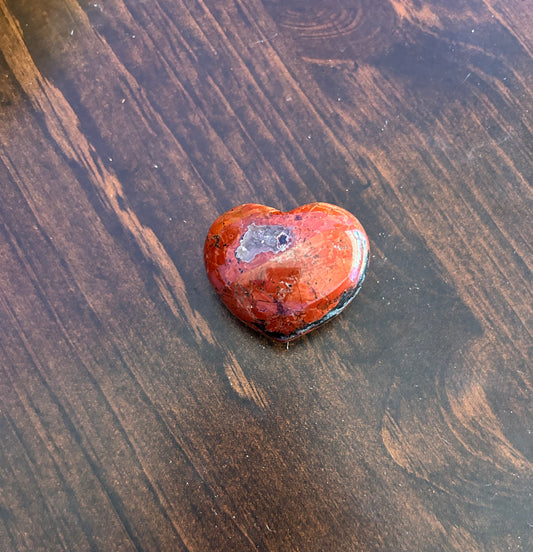 Druzy Red Jasper Heart