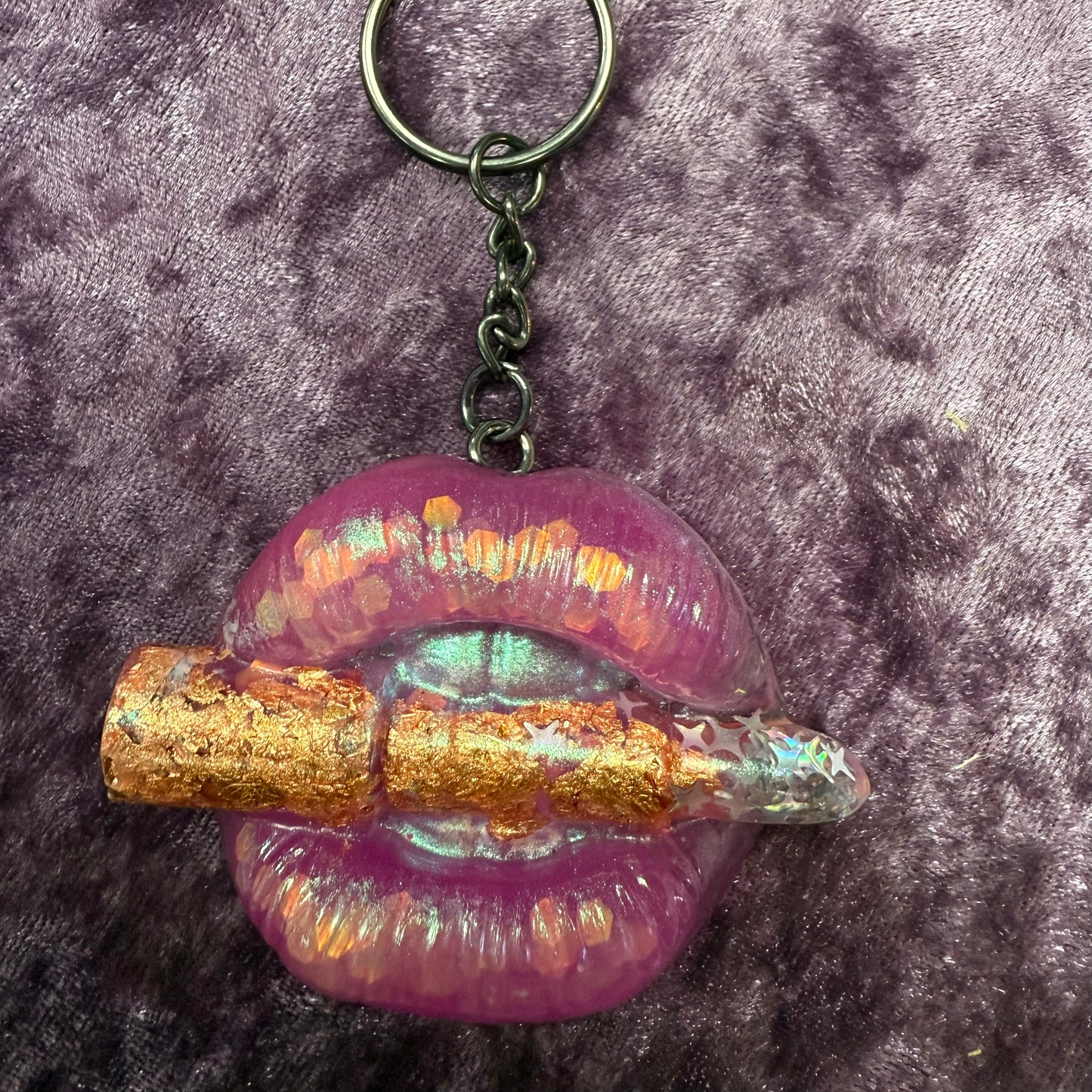 Resin Lip Keychain