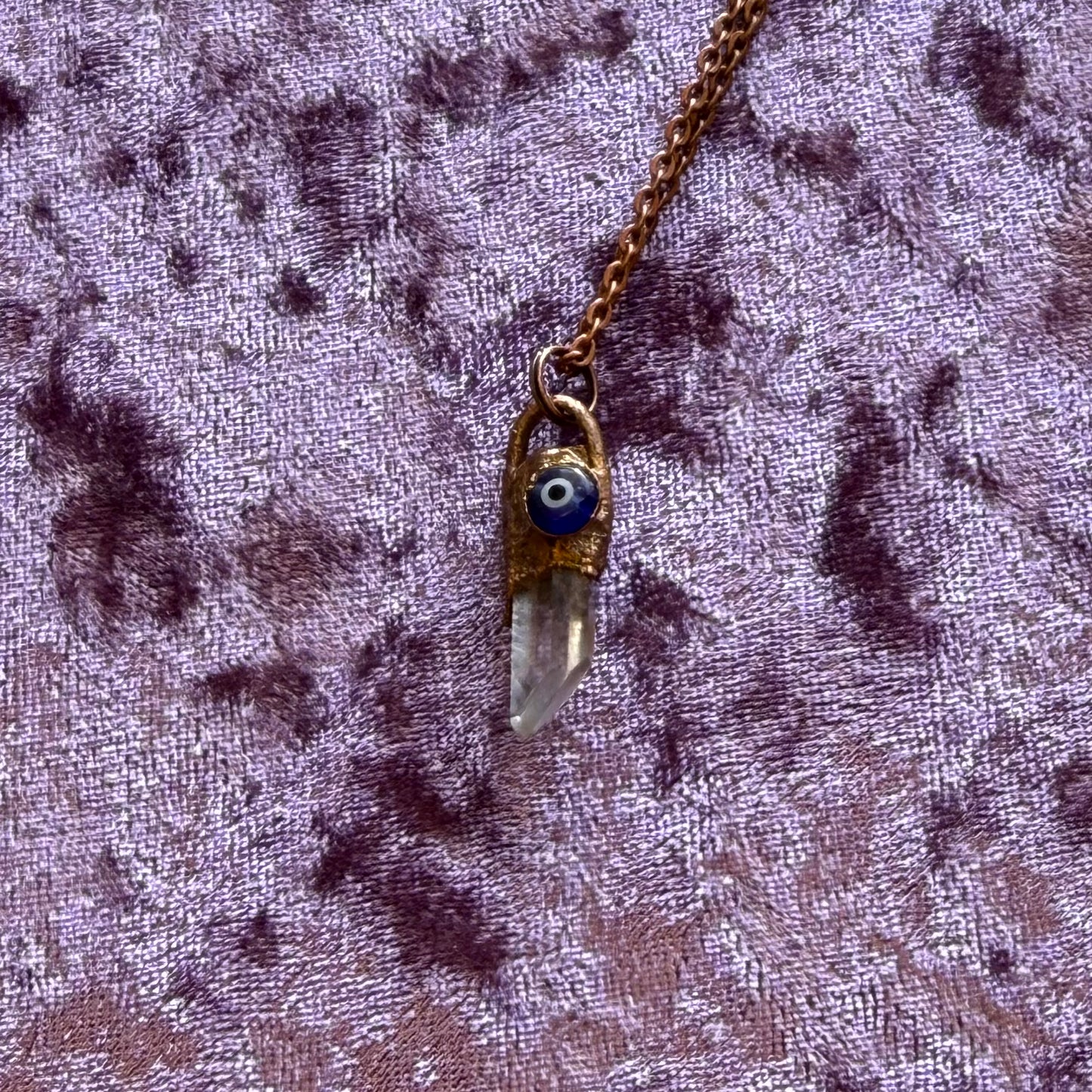 Copper and Crystal Point Necklace