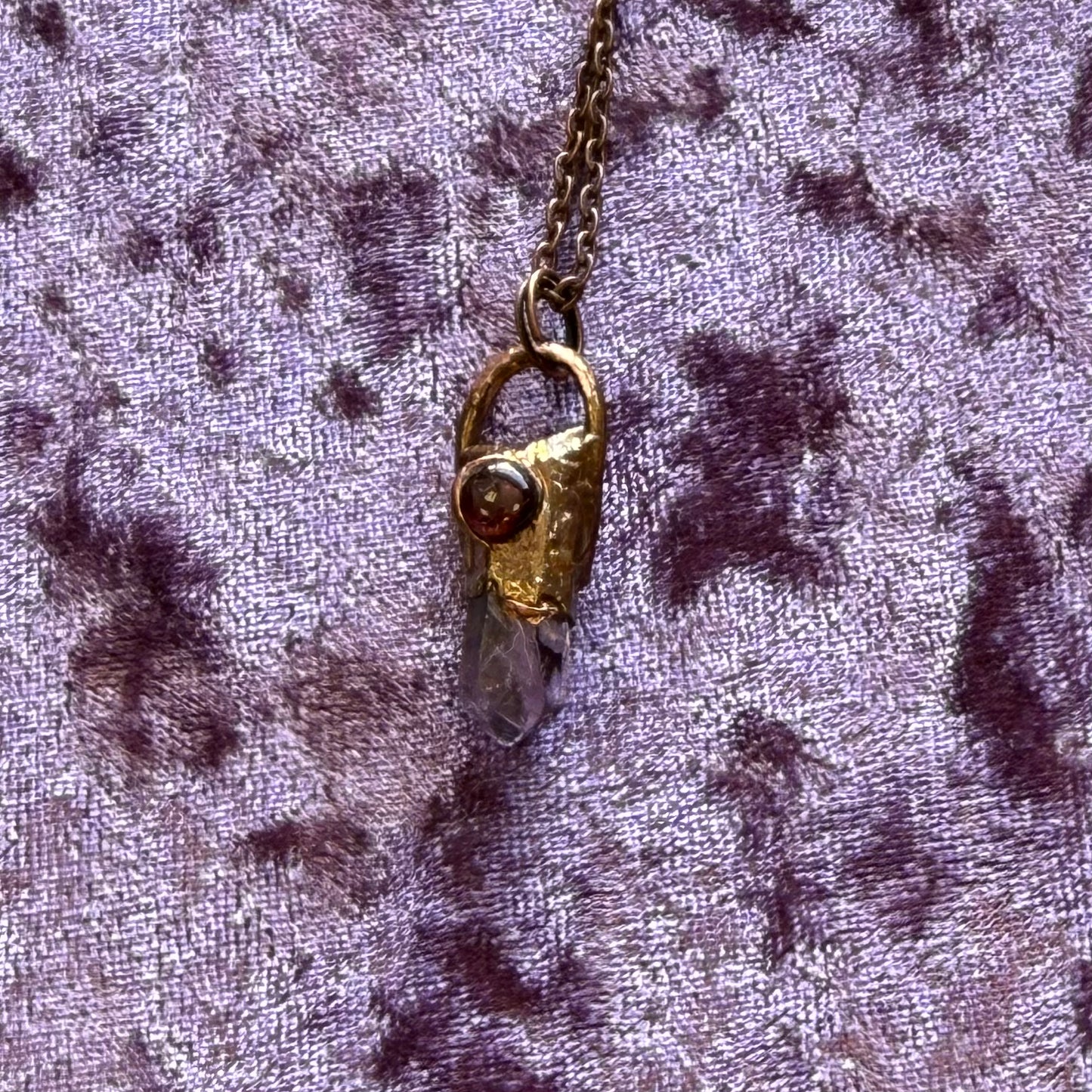 Copper and Crystal Point Necklace