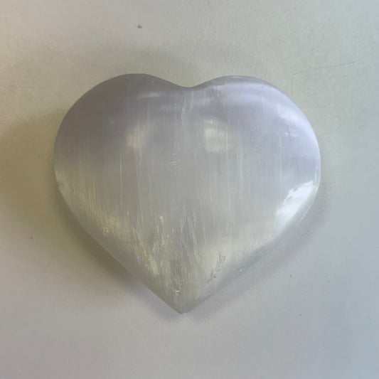 Selenite Large Heart