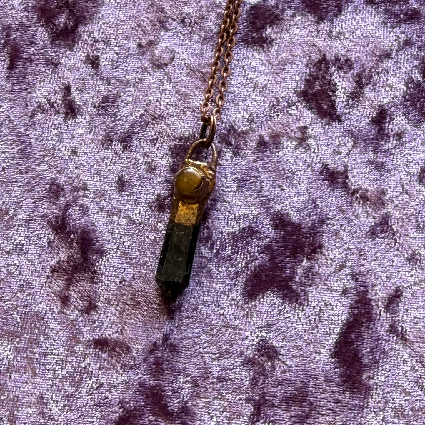 Copper and Crystal Point Necklace