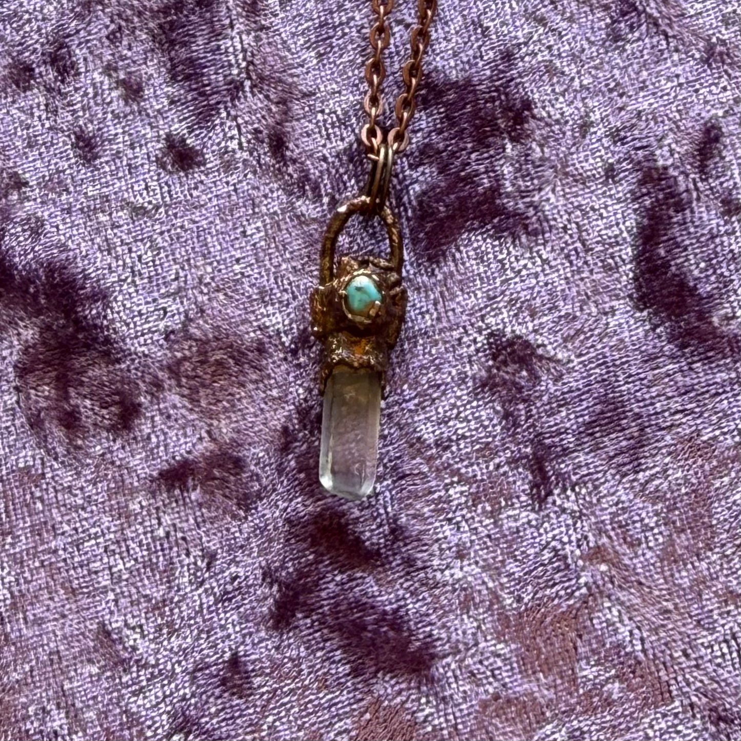 Copper and Crystal Point Necklace