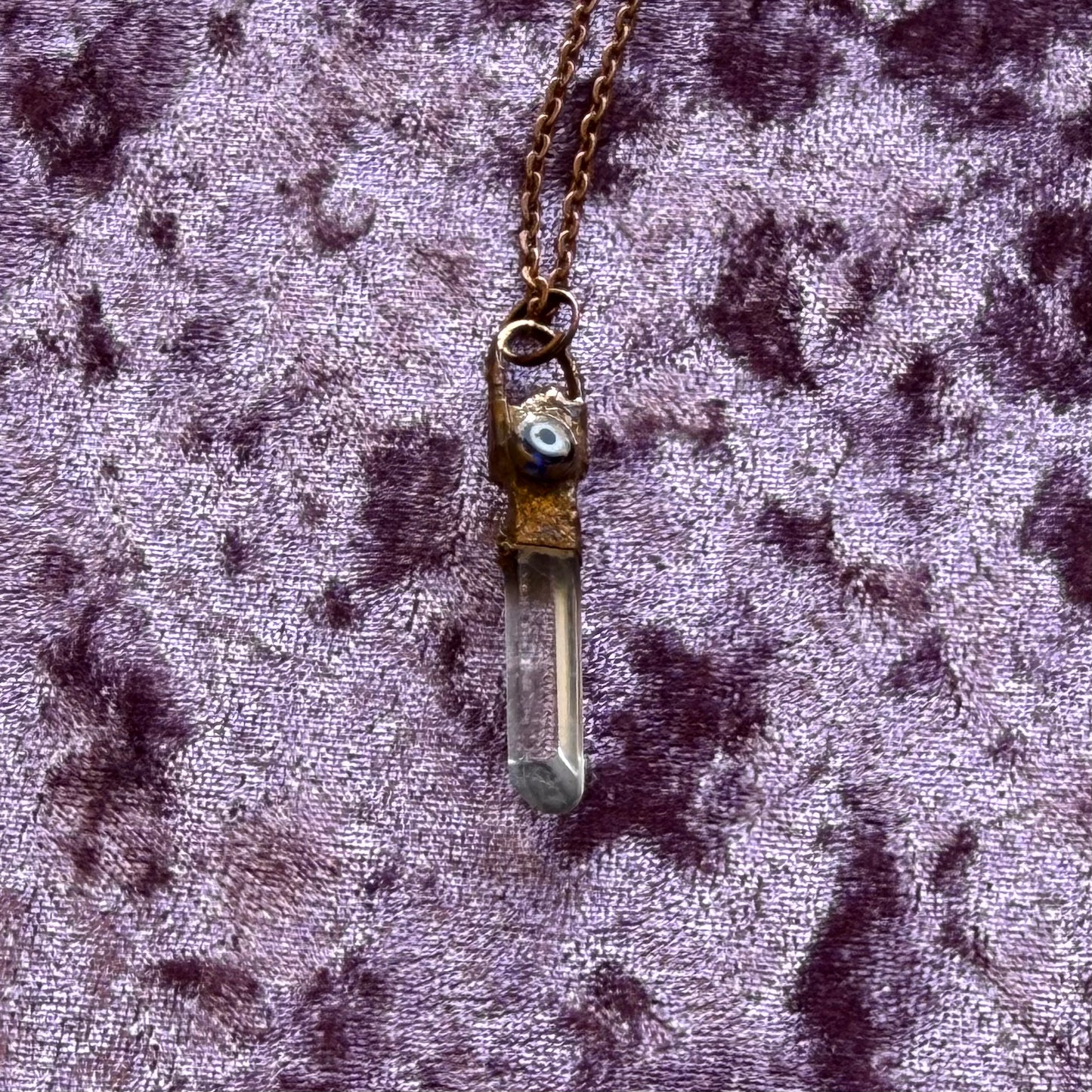 Copper and Crystal Point Necklace