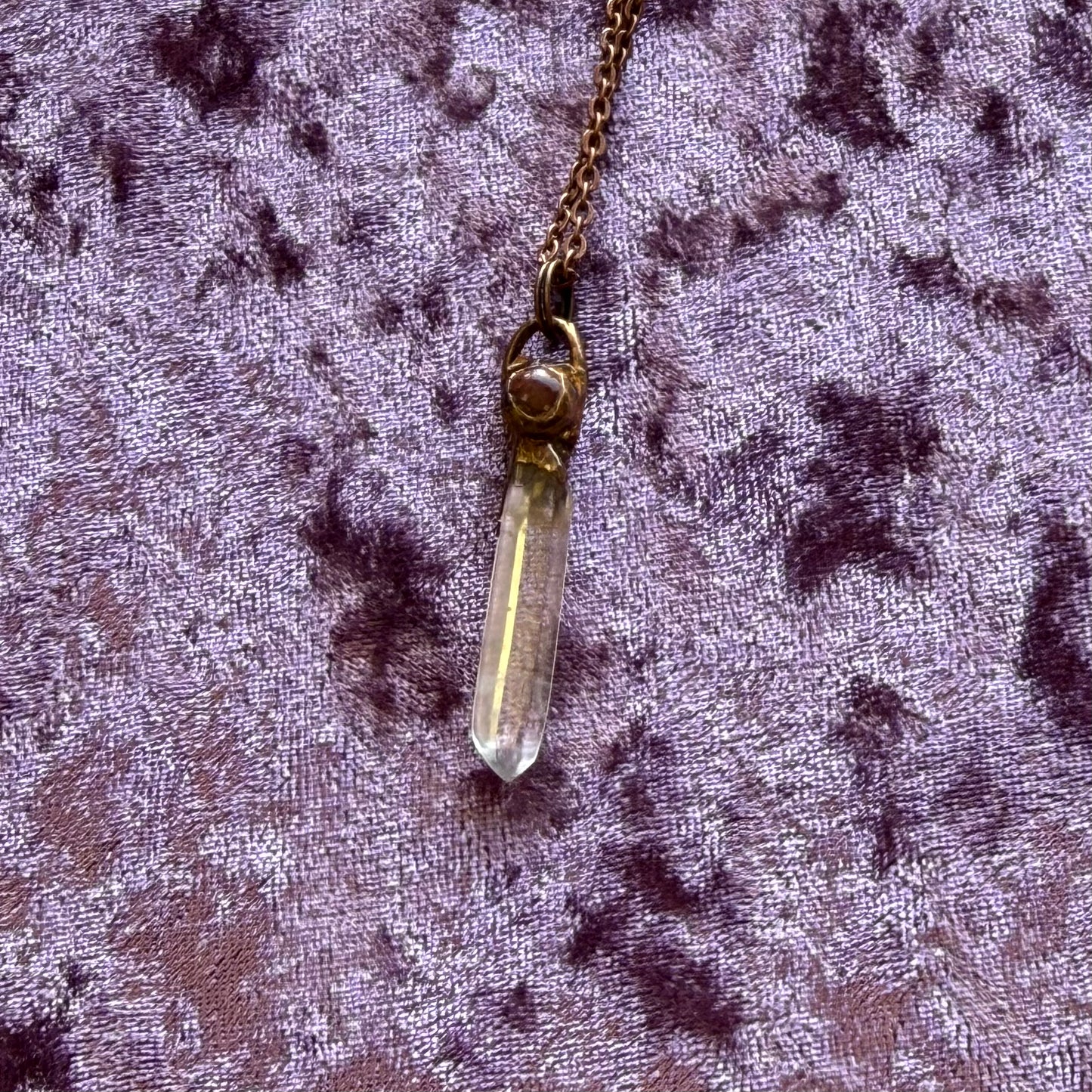 Copper and Crystal Point Necklace