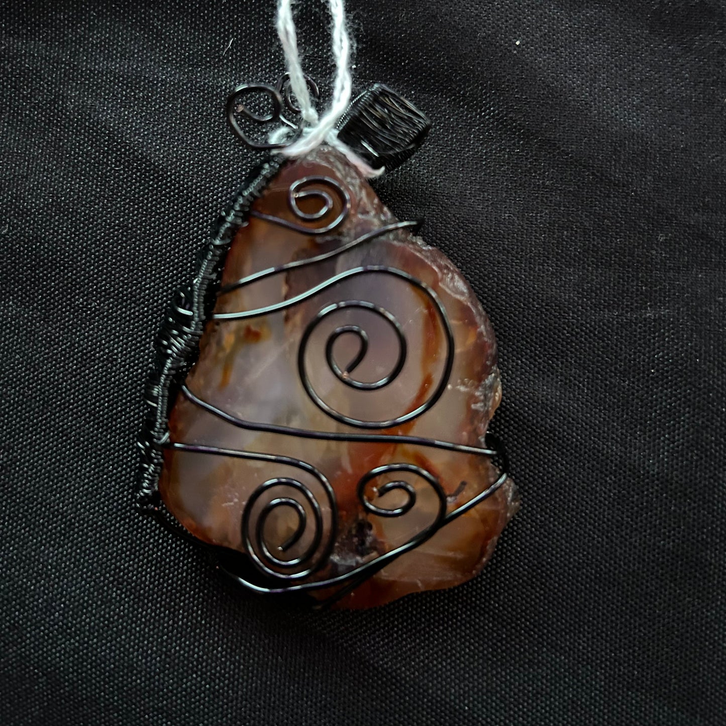 Carnelian Wire Wrapped Pendant