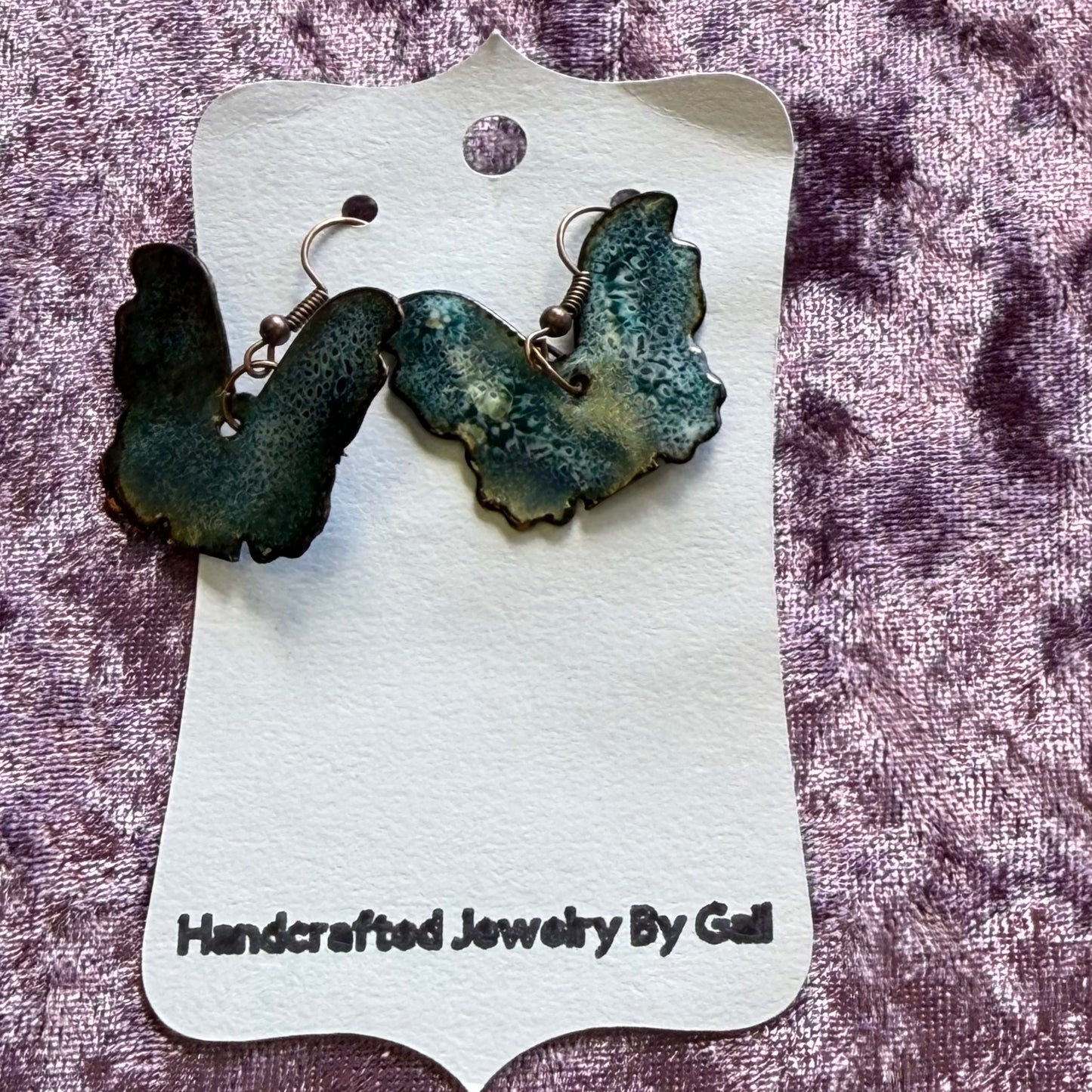 Copper Enamel Earrings