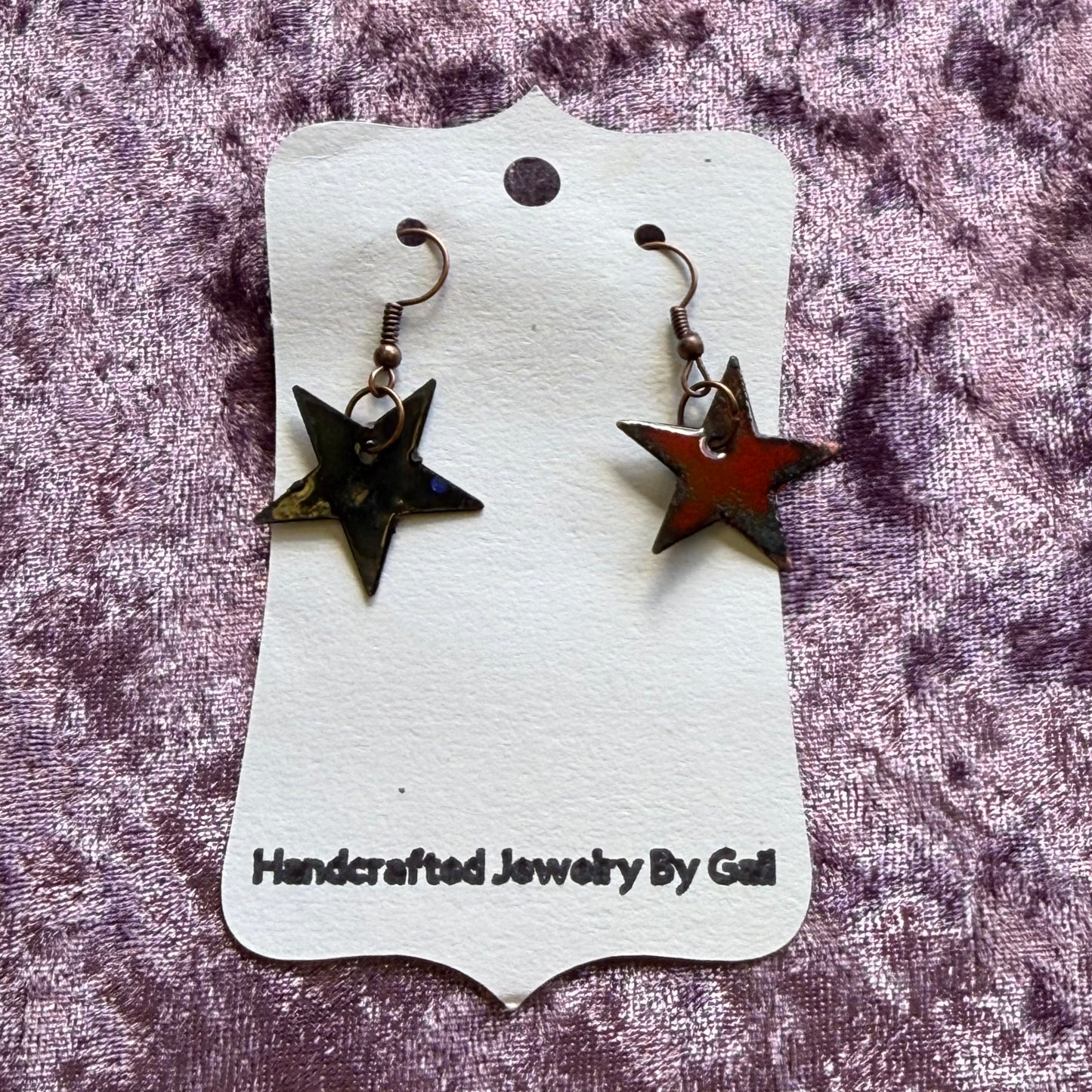 Copper Enamel Earrings