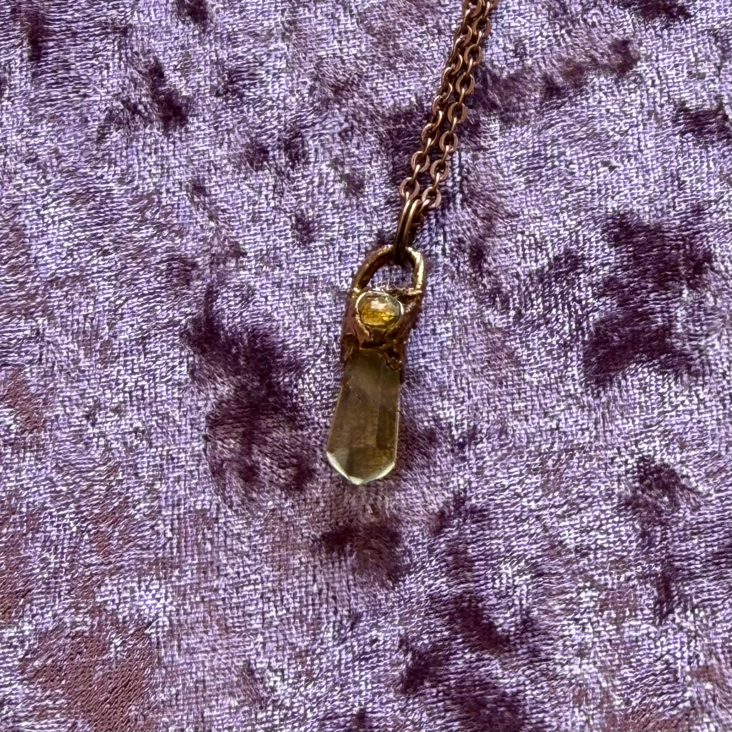 Copper and Crystal Point Necklace
