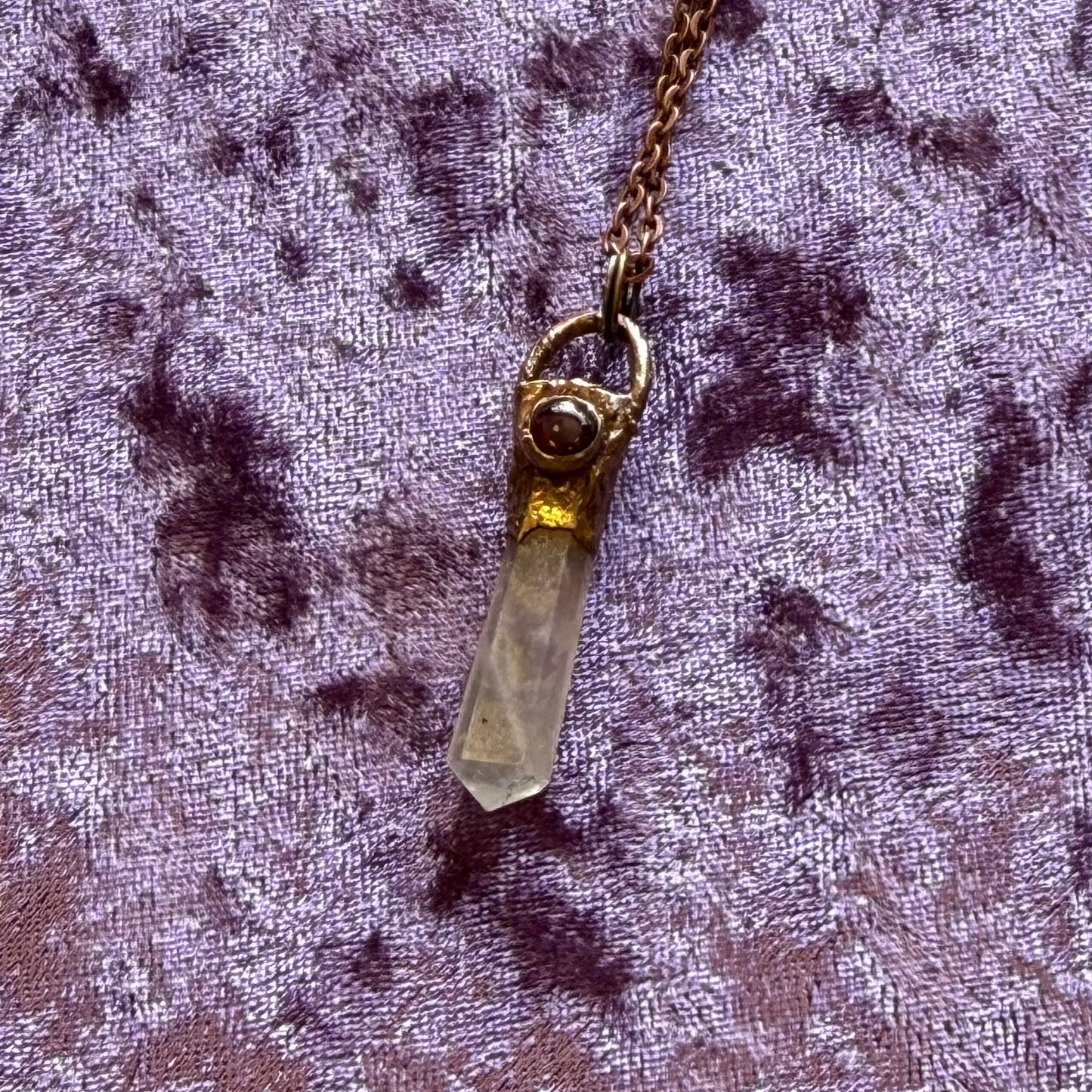 Copper and Crystal Point Necklace