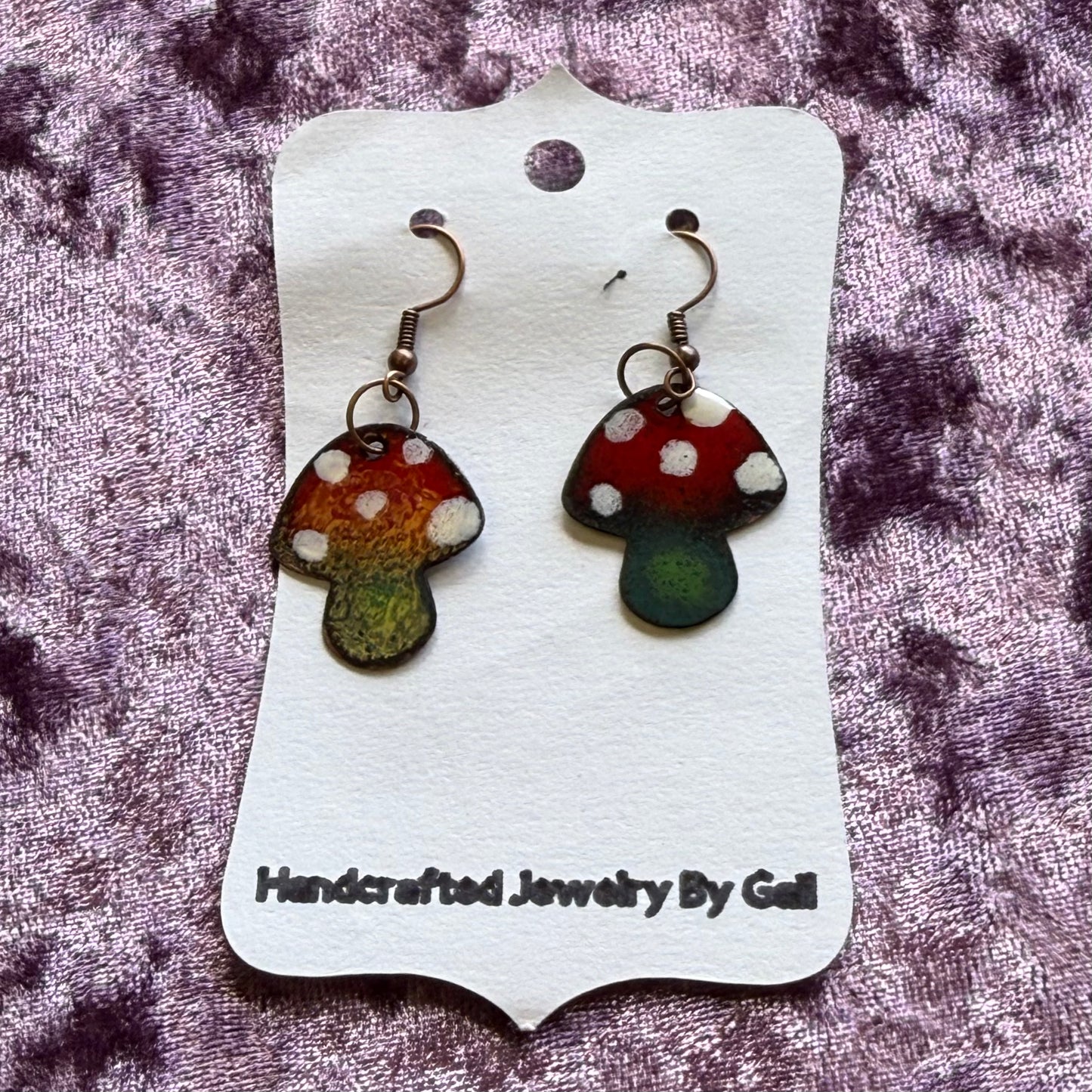 Copper Enamel Earrings