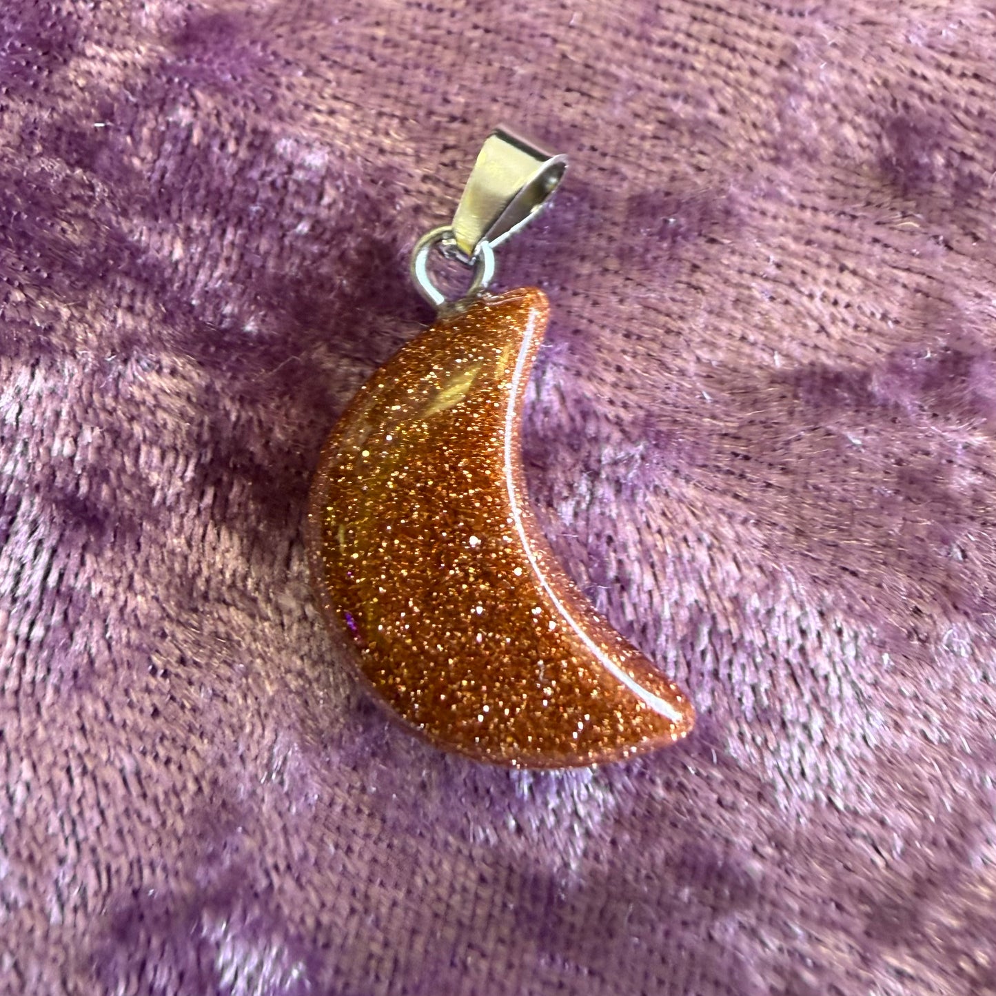 Crescent Crystal Charm