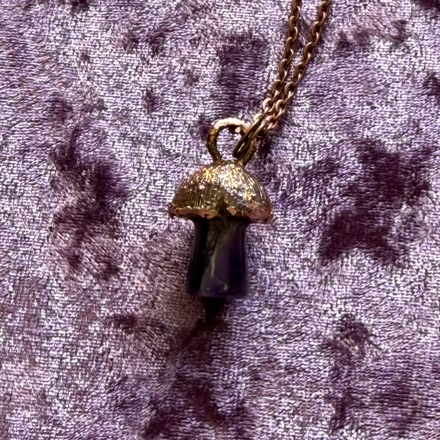 Copper Crystal Mushroom Necklace