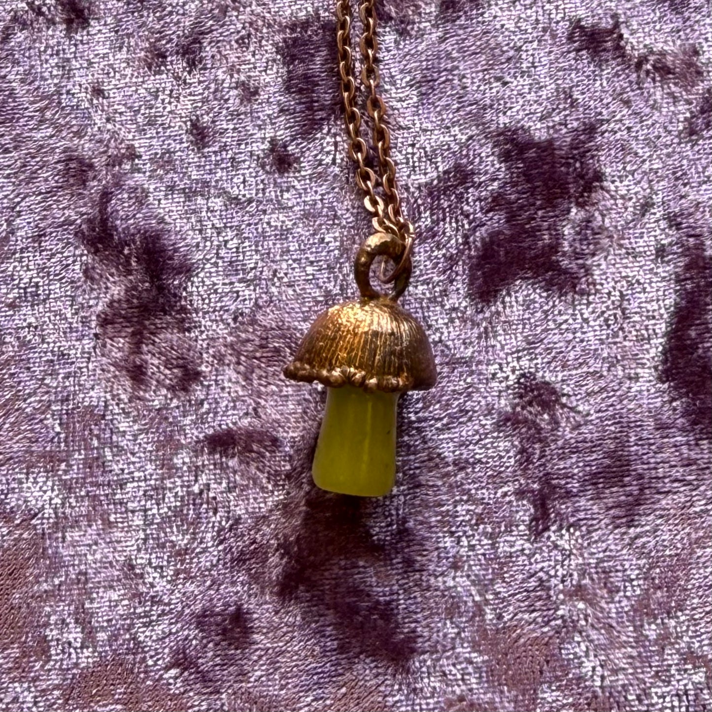 Copper Crystal Mushroom Necklace