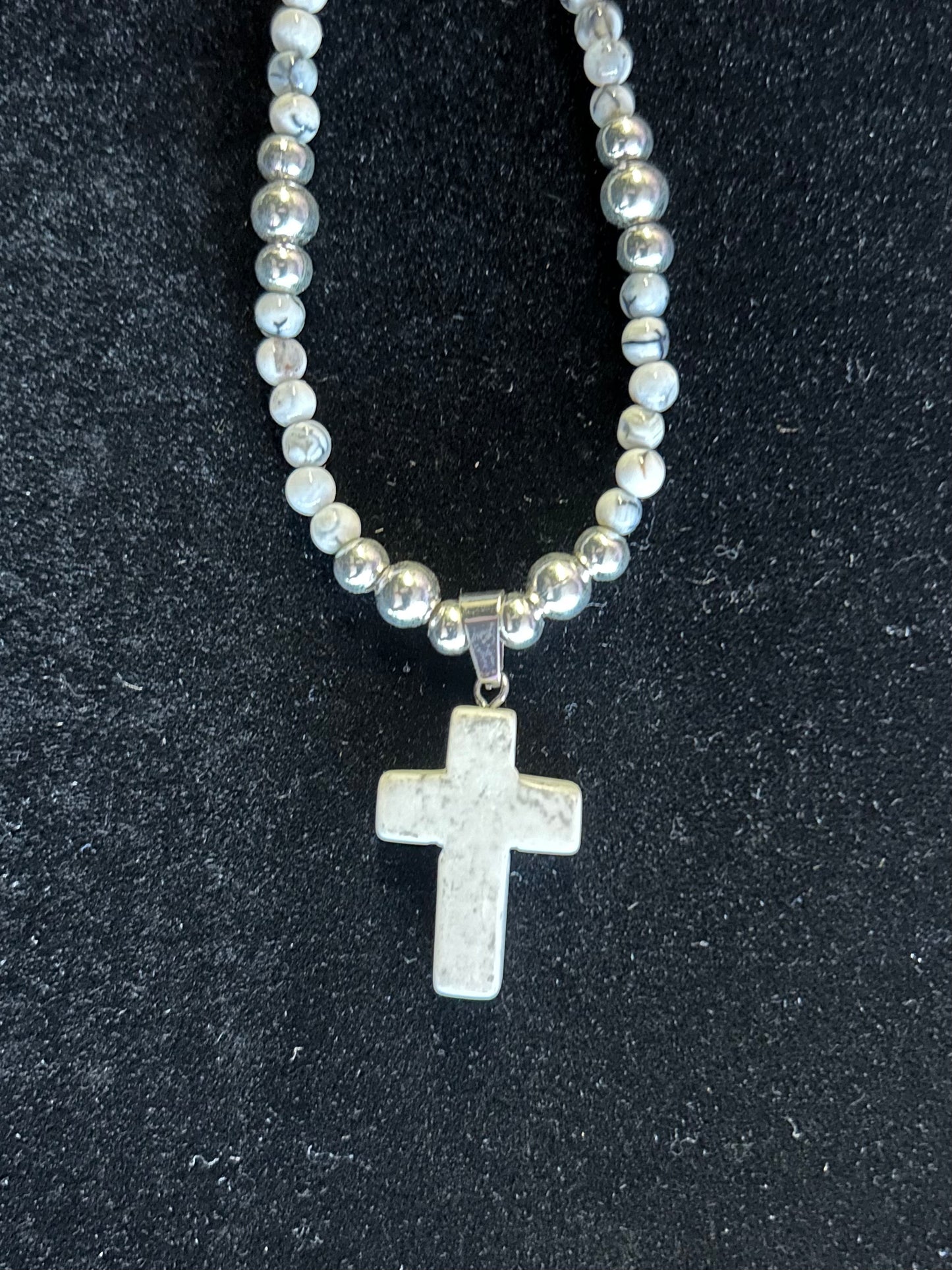 Howlite Cross Necklace