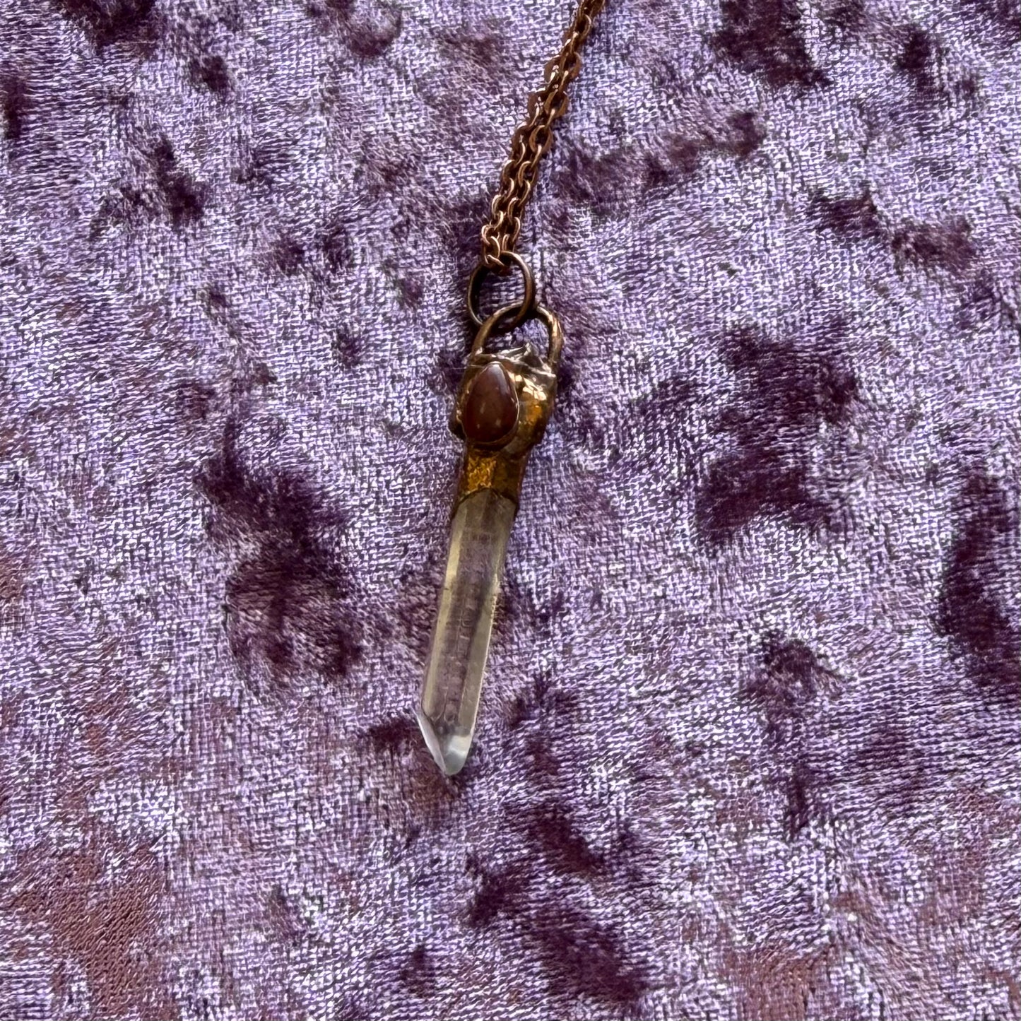 Copper and Crystal Point Necklace
