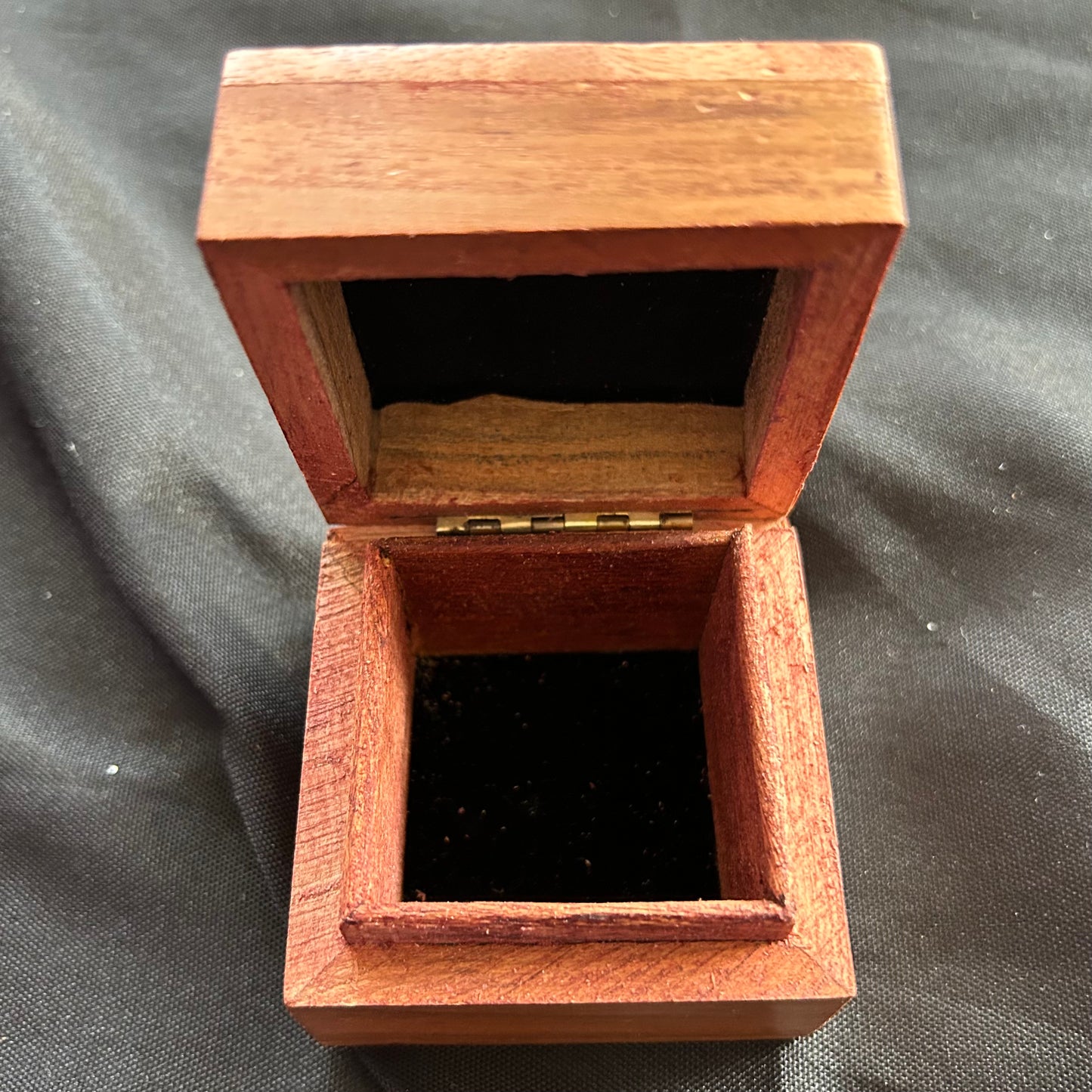 Small Velvet Lined Acacia Box