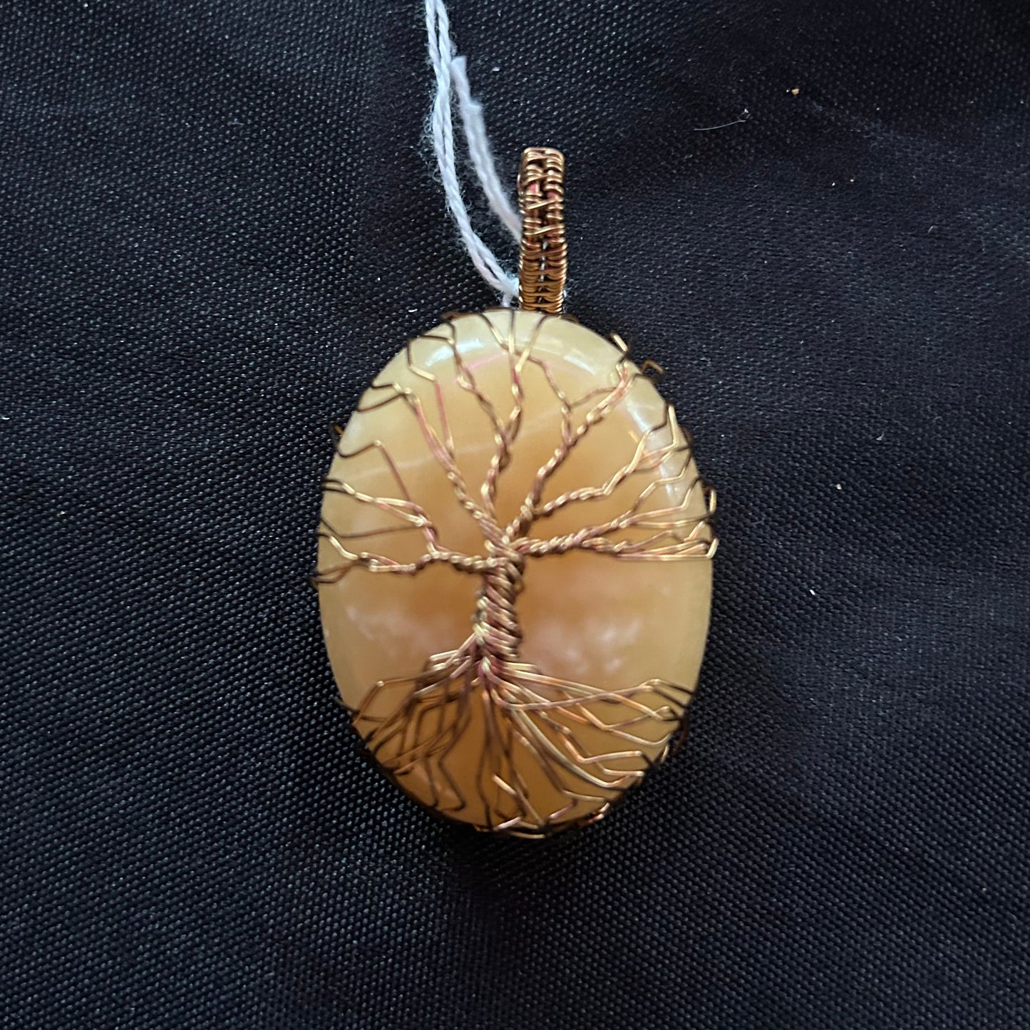 Wire Wrapped Aragonite Tree of Life Pendant