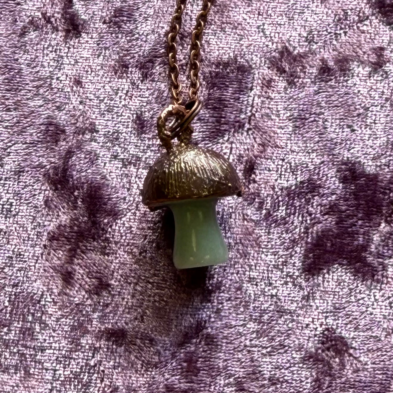 Copper Crystal Mushroom Necklace