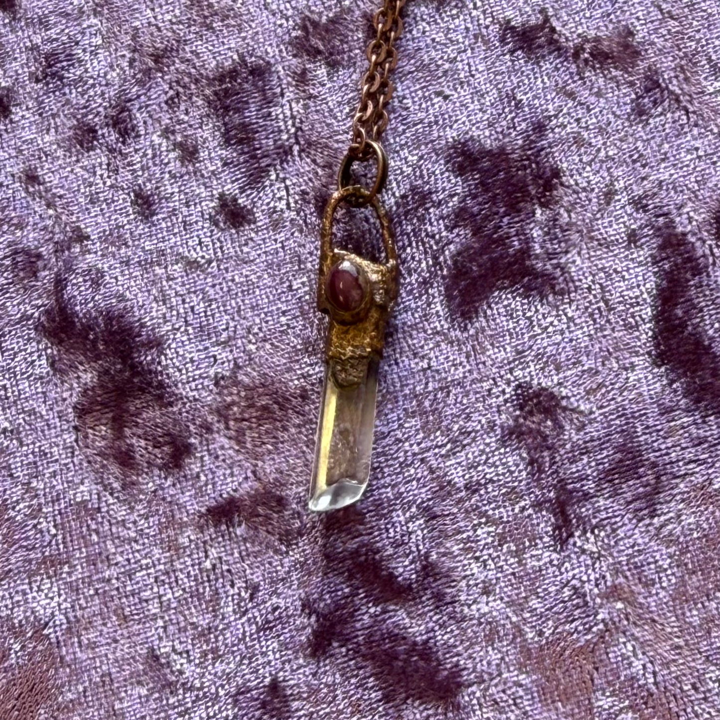 Copper and Crystal Point Necklace
