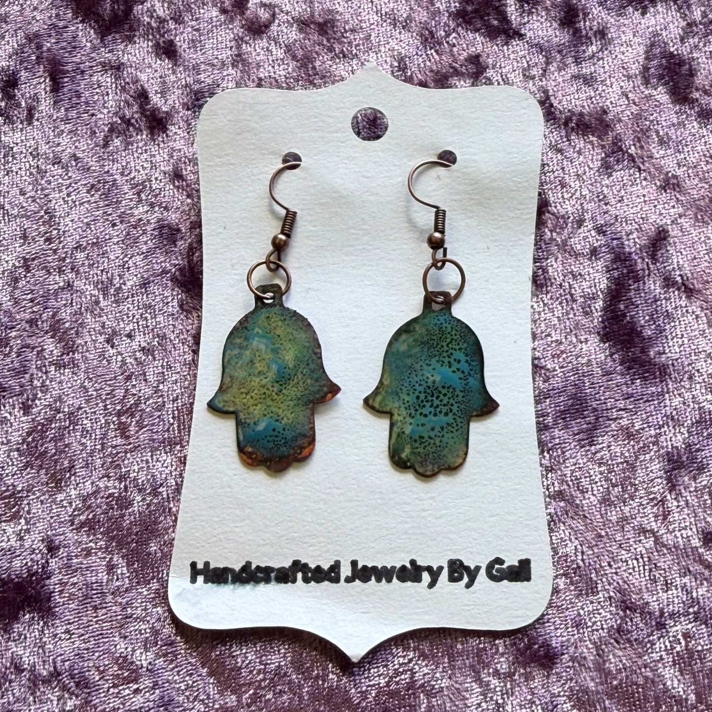 Copper Enamel Earrings