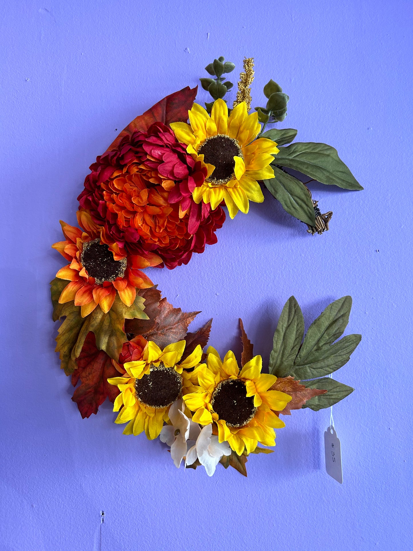 Sunflower Crescent Wreath
