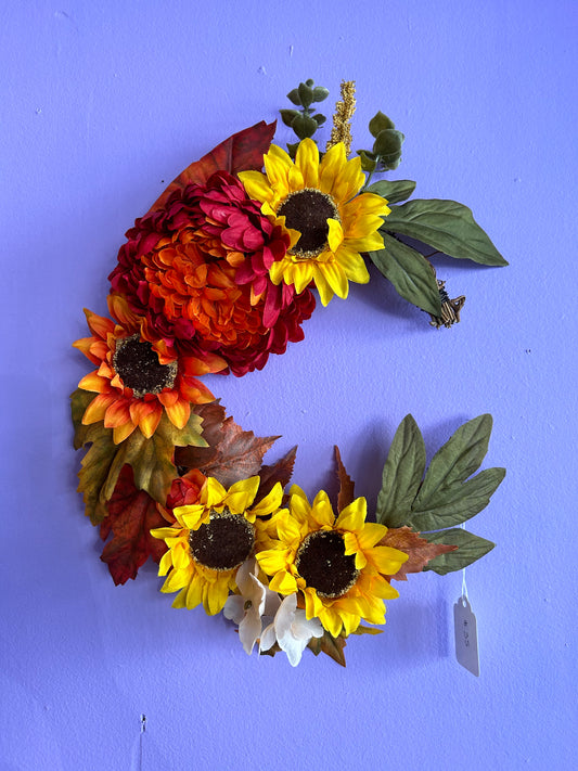 Sunflower Crescent Wreath