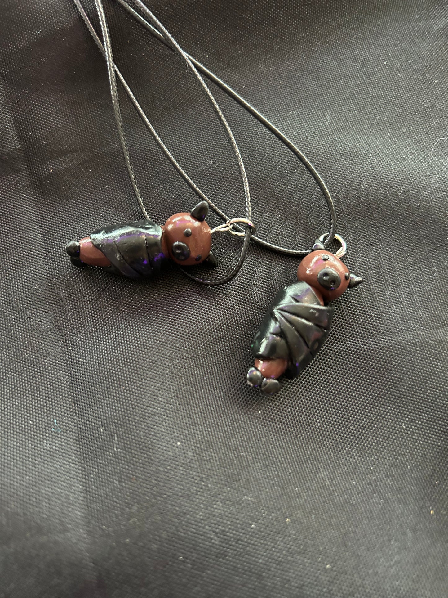 Clay Bat Necklace