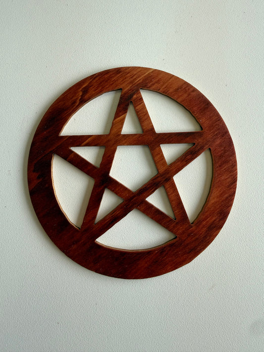 Wood Pentacle Altar Tile