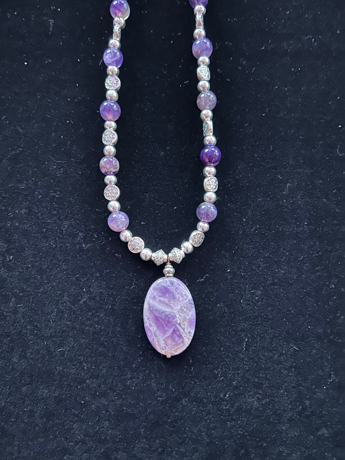 Amethyst Oval Pendant Necklace
