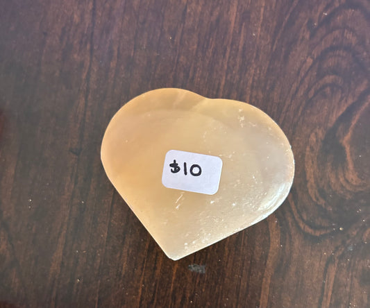 Orange Selenite Heart